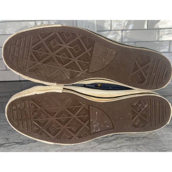 Converse Mens 9.5 Vintage NeeHi Tall High USA Made Denim Fold Over Plaid Sneaker - Picture 8 of 10